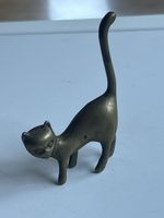 Kleine Messingkatze Figur Deko Vintage(S27)