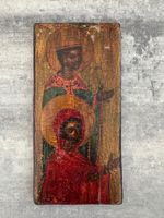 Antike Ikone a Holz – Heiliger & Jesus Christus · handgemalt