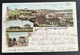Gruss aus Zürich Wollishofen Litho 