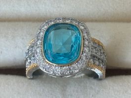 Luxus Elegante Gr.19/9 Ring Farbe: Silber /Turkis
