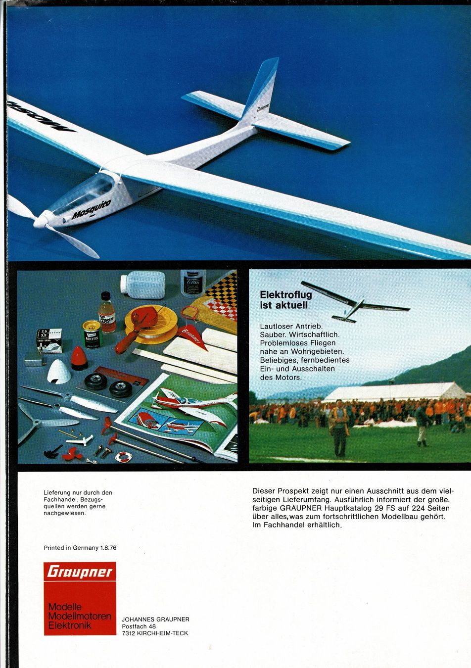 Graupner Modellismo RC: GRAUPNER Poster RC Piper Cherokee von 1975 – Usato da Hinwil venduto da RomRay 2