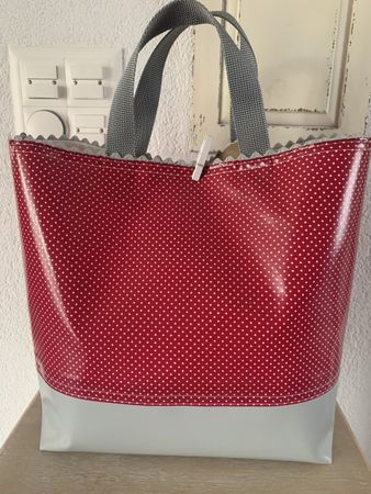 Shopper weiss/rot