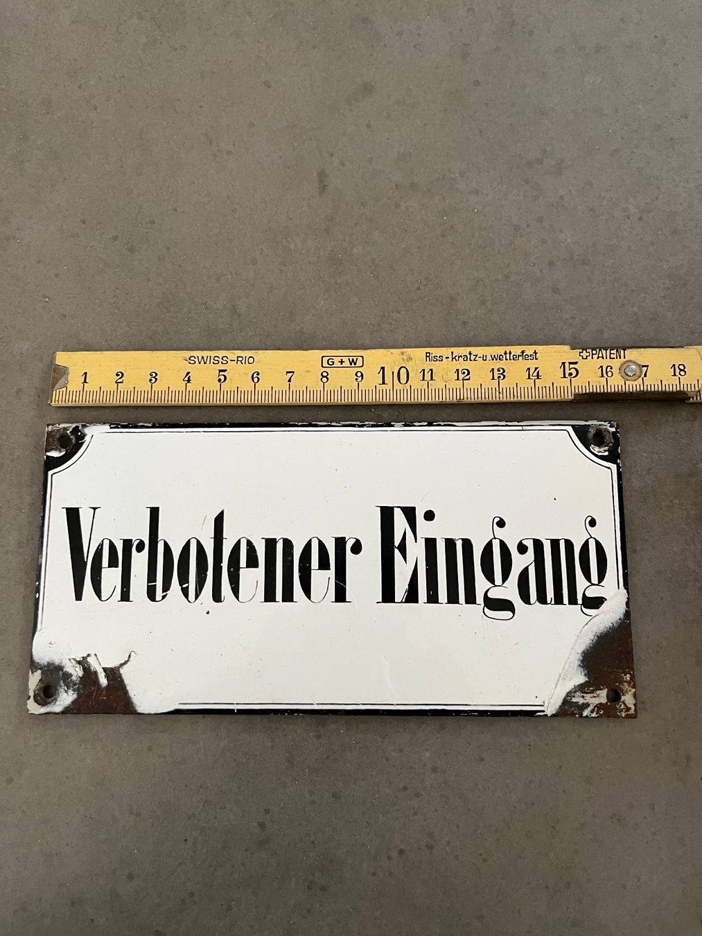 Insegne: Altes Emailschild Verbotener Eingang – Usato da Steffisburg venduto da Reitschel5 3