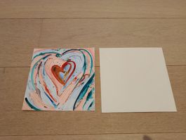 Handgemachte Karte mit Umschlag - 15 cm X 15 cm.
