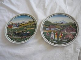 2x Sammler Teller - Suisse Langenthal 1988 Schelleschötte