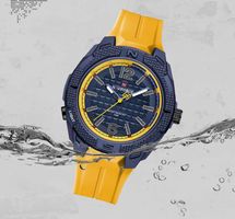 Gelbe Cosmopolit-Sport-Quarzuhr - Montre quartz sport jaune