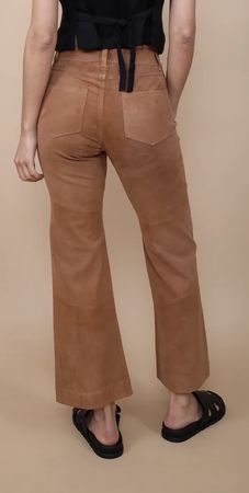 PAIGE Leenah Ankle Lederhose 100% Wildleder – Toffee Bronze