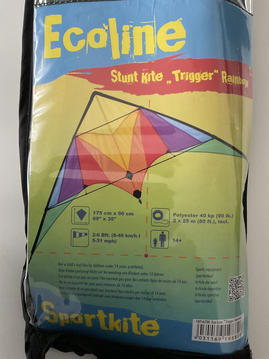 Kite: Ecoline Stunt Kite ´Trigger´ Rainbow – Neuf avec emballage d'origine à Wetzikon ZH par Tsteg 2