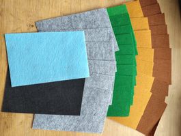 34Stk Filz 10x15cm neu braun grün grau