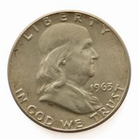 USA 1/2 Dollar "Franklin Half Dollar" 1963 Silber