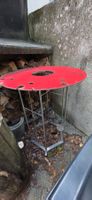 Stehtisch rot Metall mit Flaschenhalter 80cm Durchmesser