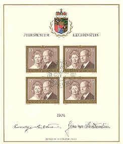 Tous les timbres: 1974 Fürstenpaar Kleinbogen ET-O – D'occasion à Winterthur par Kyoung