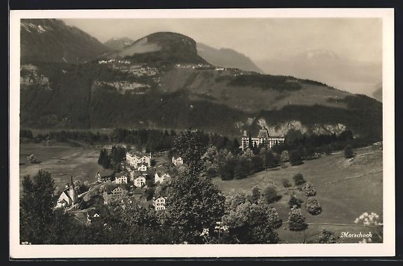 Cartoline postali: AK Morschach, Teilansicht mit Hotel – Usato da Berlin venduto da bartko-reher
