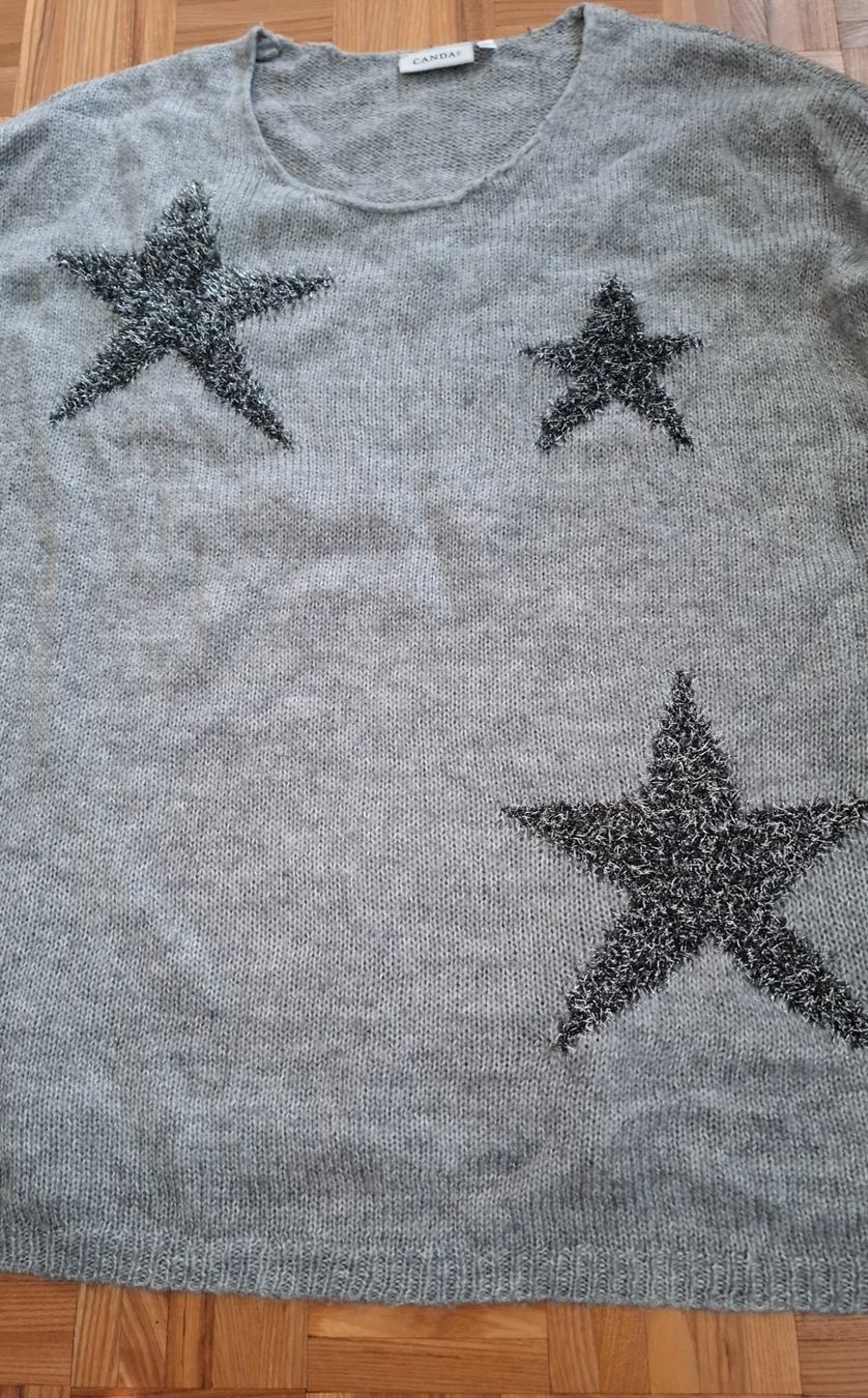 C&A Maglioni & Felpe: Pull Canda gris neuf avec étoiles/Canda-Pullover grau – Nuovo (secondo la descrizione) da Moutier venduto da ant_6dwq 1