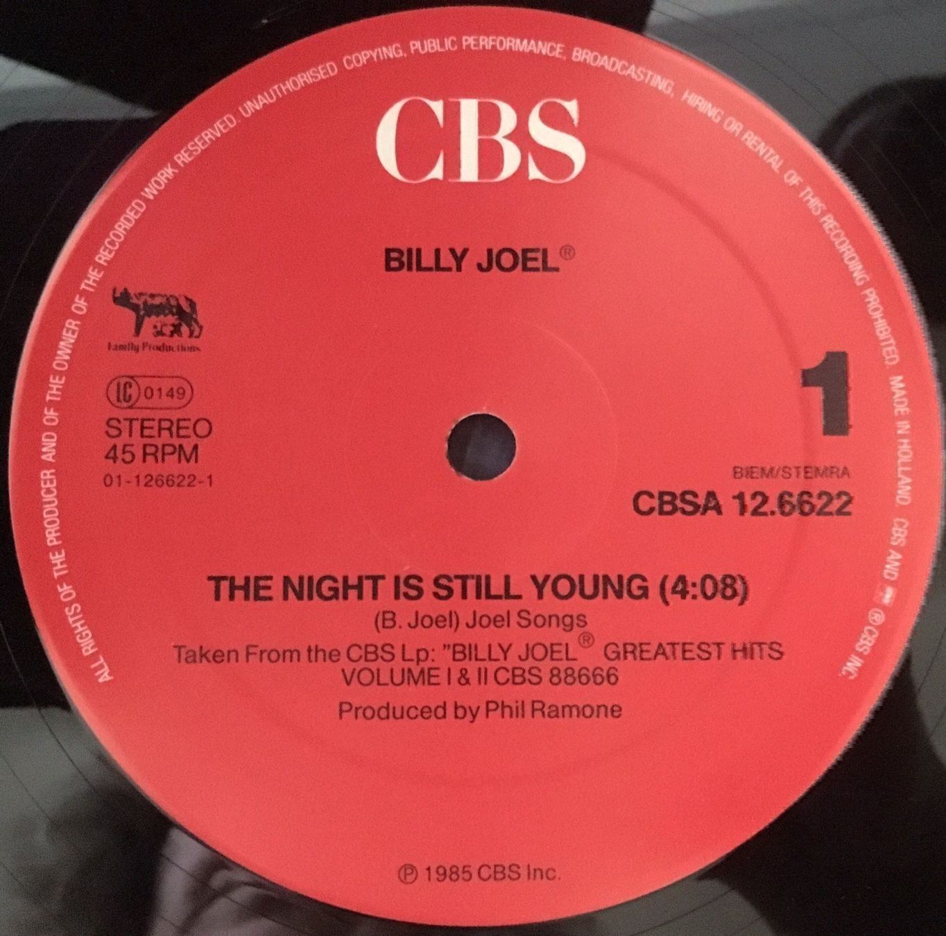 Schallplatten: BILLY JOËL - THE NIGHT IS STILL YOUNG - MAXI-SINGLE – Gebraucht aus Bussigny von vinyl-pas-cher 2