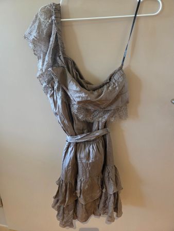 VINTAGE MORGAN 100%iges Seidenkleid mit Spitze
