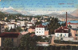 Lugano (TI) Panorama della città e del lago