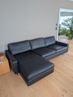 Elegante Ledercouch con COR, neuwertig, Schwarz, Top Zustand