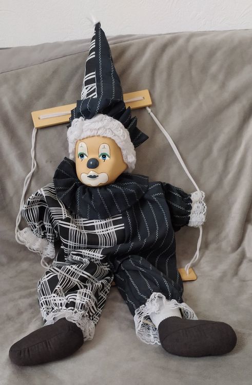 Figurine Clown céramique et tissu - 22 cm - Maison