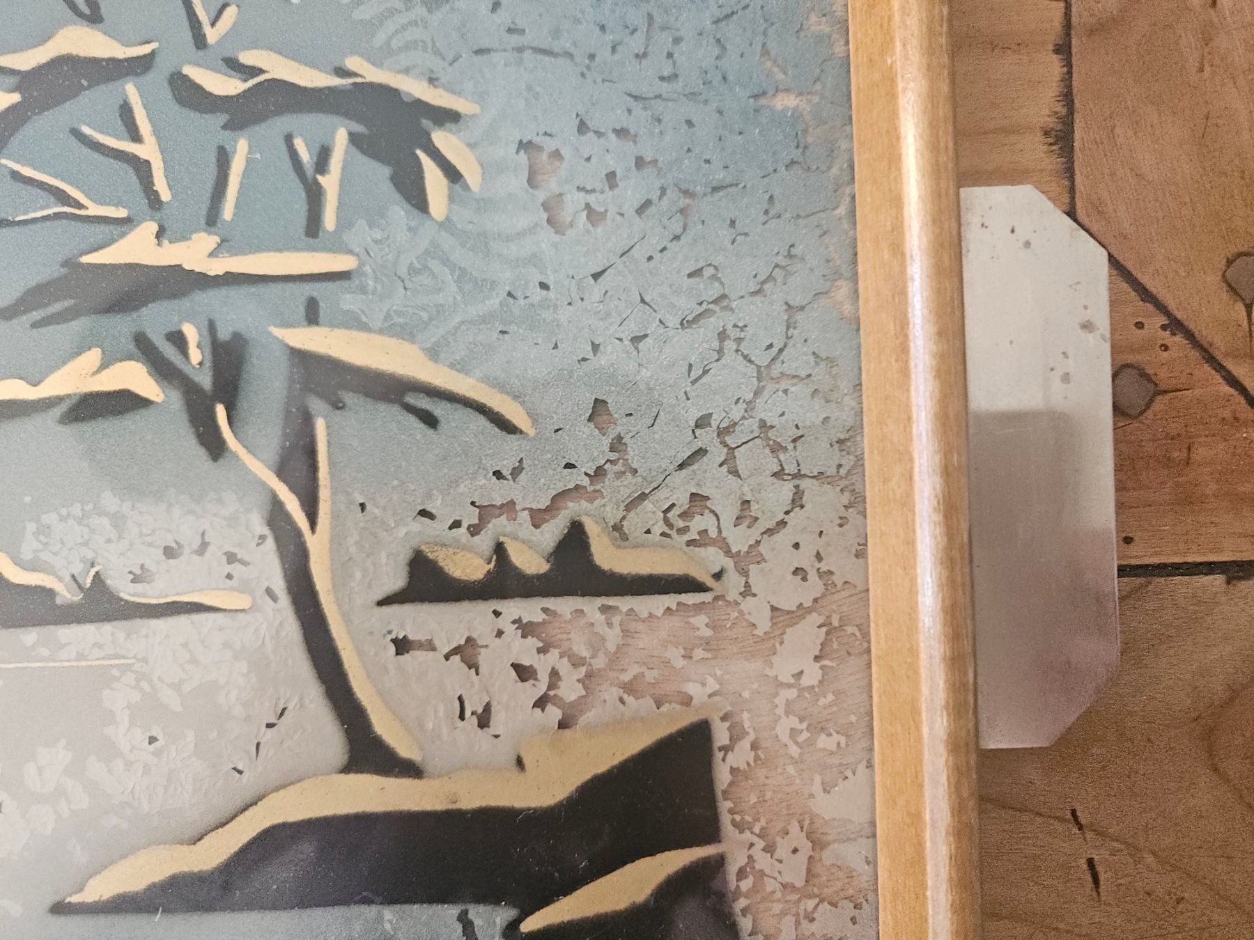 Servierplatten: Plateau art déco en verre peint – Gebraucht aus Thônex von lacomtessedesfees 2