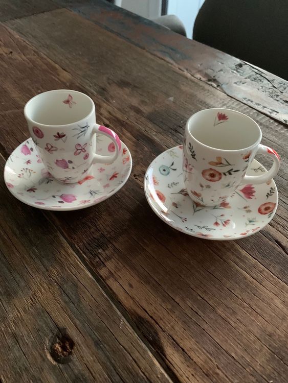 2x Espressotassen Mit Teller Im Vintage Design Kaufen Auf Ricardo