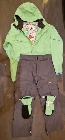 Tuta da sci snowboard ELEVEN uomo S/M giacca verde pantaloni