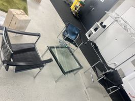 3x Cassina LC1 + LC10 Tisch Original Le Corbusie