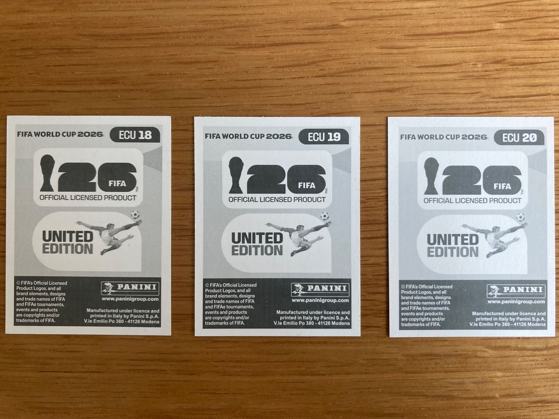 Panini Carte collezionabili: WM Sticker ECU 18, 19, 20 – Nuovo (secondo la descrizione) da Winterthur venduto da Whitefish 1