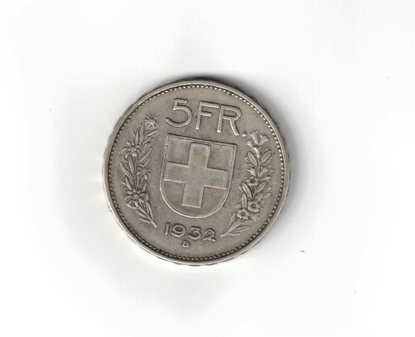 Alle Münzen: Fr. 5.- 1932 Silber – Gebraucht aus Bottmingen von Golferin