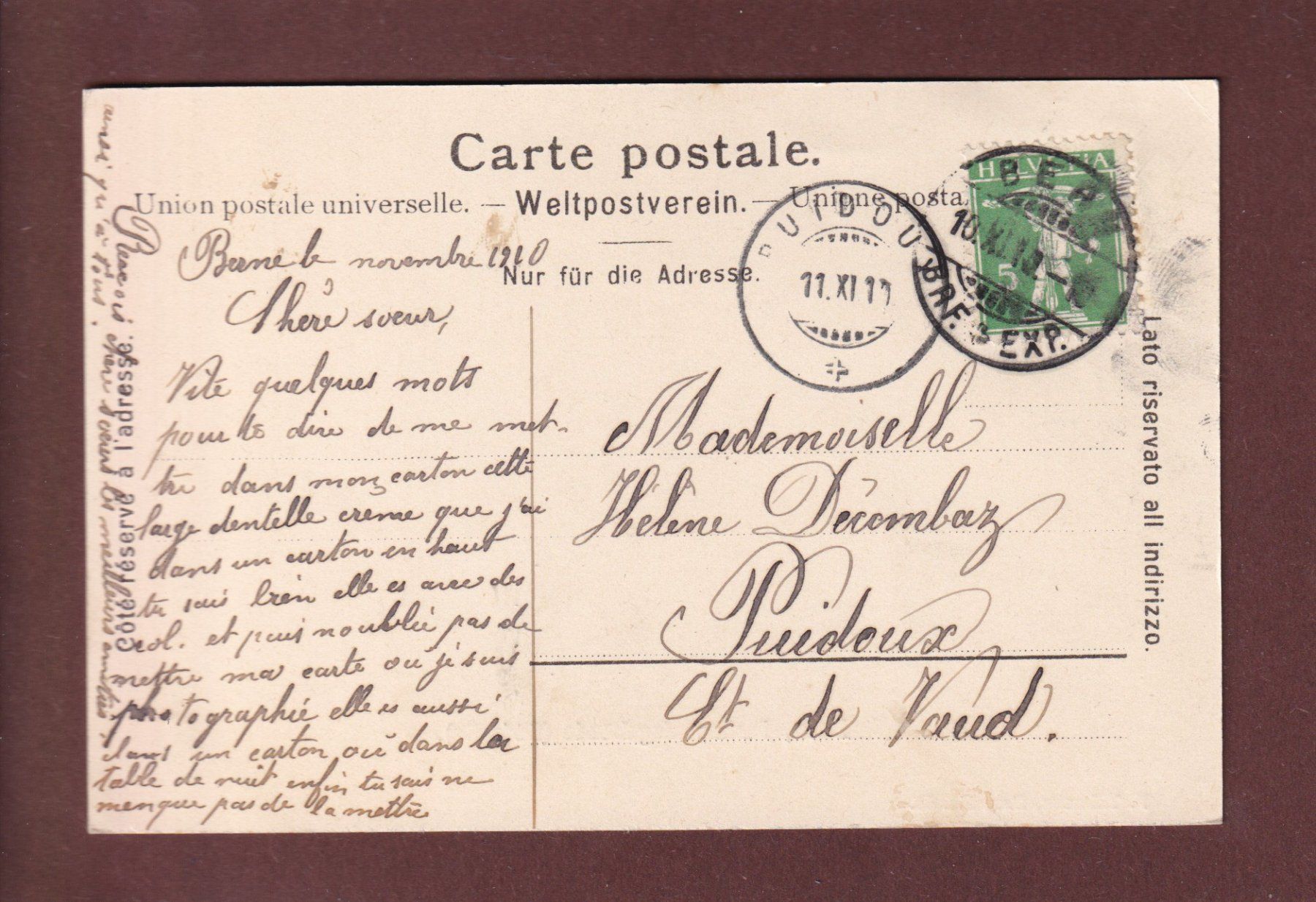 Cartoline postali: BERN - Parlamentsgebäude - 1910 – Usato da Pully venduto da nicecards 1