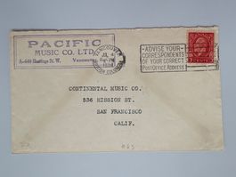 Historischer Briefumschlag Kanada 1934 mit Briefmarke