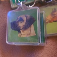 Porte-clés vintage chien 4x4 cm