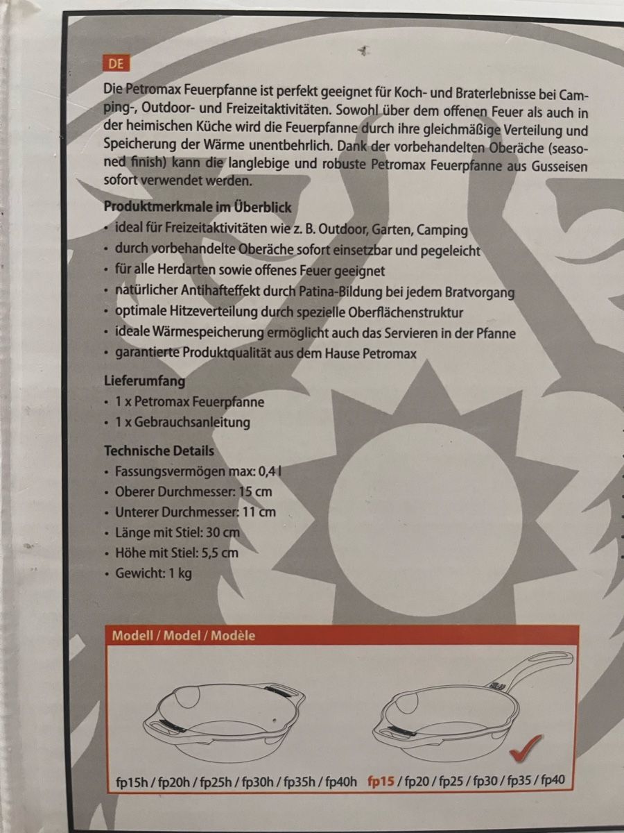Petromax Padelle: Petromax Feuerpfanne ungebraucht – Nuovo e nell'imballaggio originale da St. Gallen venduto da anastschaui 3