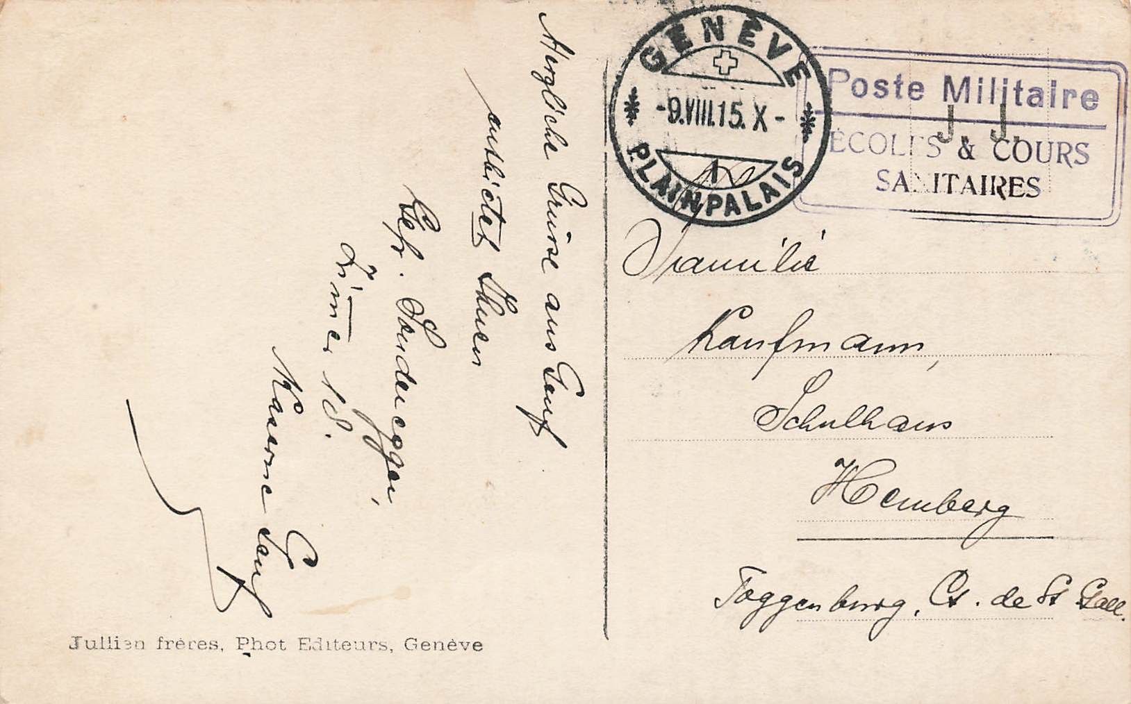 Cartoline postali: Geneve Battello Boot Schiff poste militare saxitaires – Usato da Biasca venduto da Blenio71 1