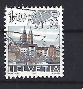 Tutti i francobolli: 1982/86 - Tierkreiszeichen, Stier Basler Münster – Usato da Schaffhausen venduto da poststamp