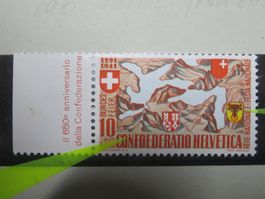 Abart Pro Patria b 13** kleine Fahne am F von CONFOEDERATIO