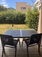 Gartentisch Aluminium Anthrazit L156cm B90cm - inkl. Stühlen
