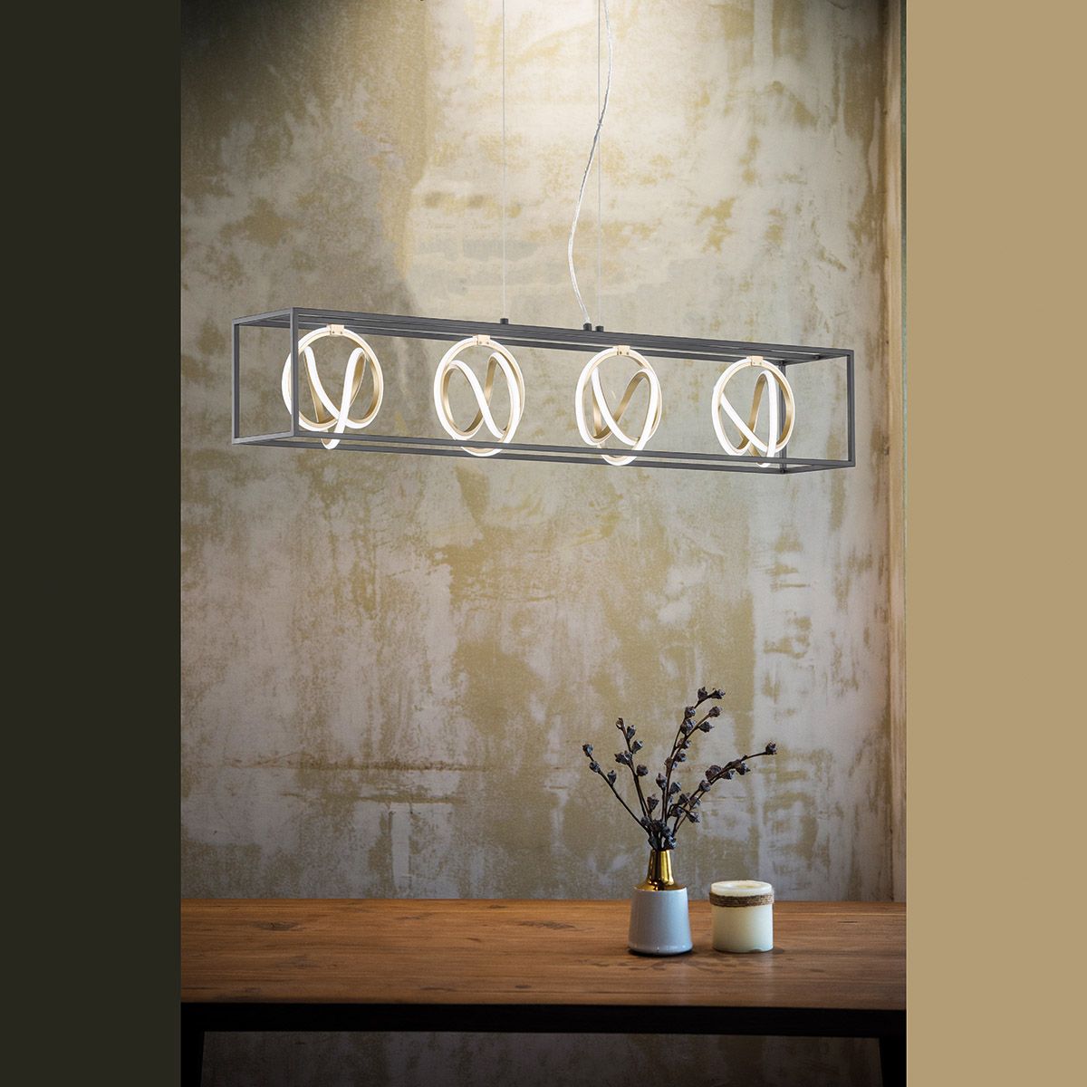 Kronleuchter & Deckenlampen: LED Pendelleuchte, 110 cm x 20 cm, Gold – Neu (gemäss Beschreibung) aus Kreuzlingen von Smart-Light 1