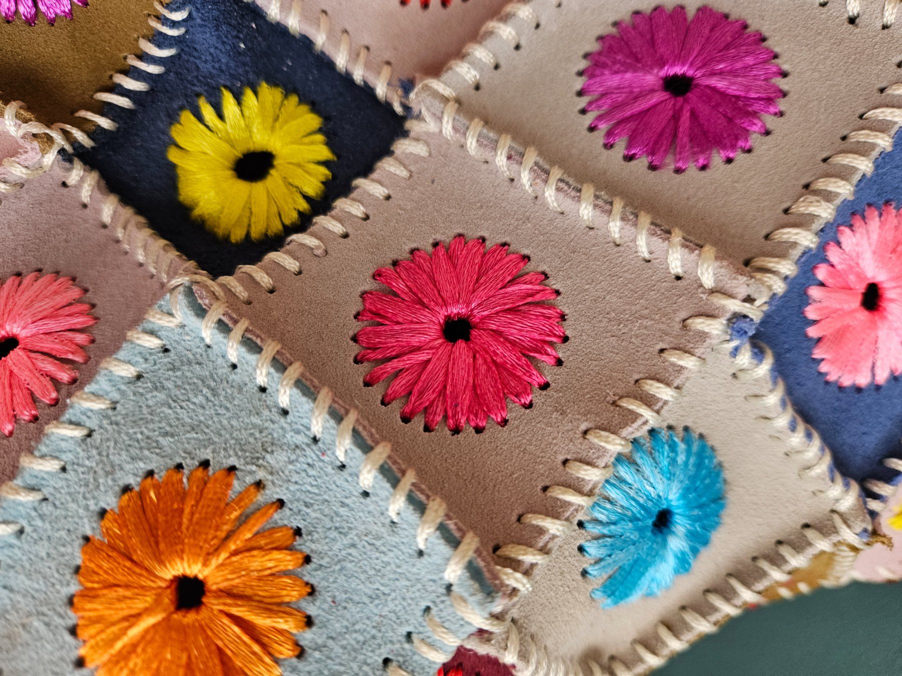 Borse da donna: Bunte Wildledertasche, Patchwork, handgefertigt – Nuovo (secondo la descrizione) da Basel venduto da Anghkorwatt 4