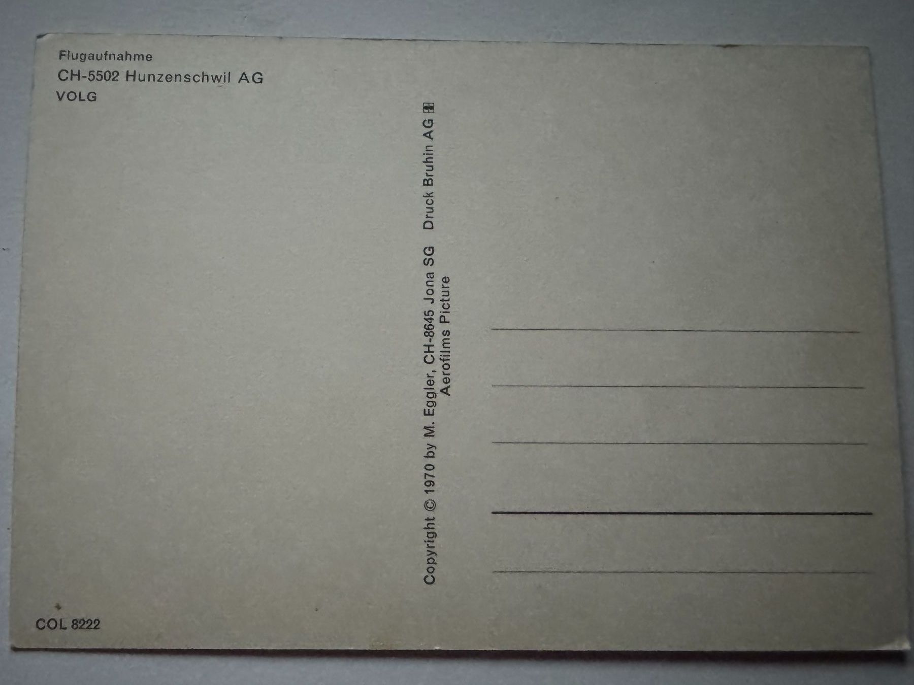 Cartoline postali: HUNZENSCHWIL AG - Flugaufnahme - Ansichtskarte – Usato da Tegerfelden venduto da siebenmacky 1
