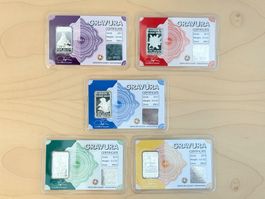 Gravura Silberbarren 5x 1/2 Unze 999.9 Fein-Silber