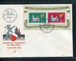 1955 Lausanne Block auf Brief  15.10.55