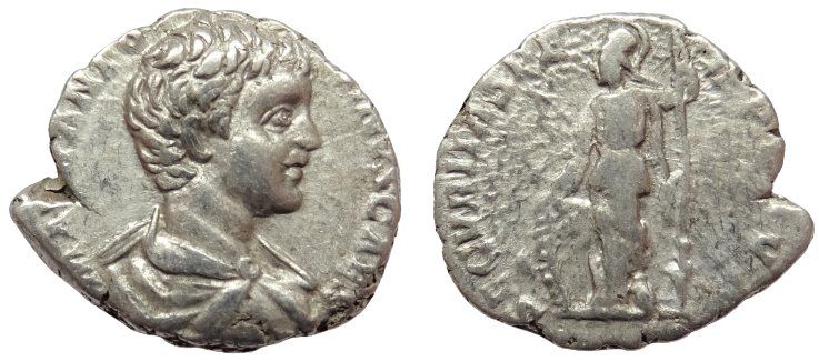 Tutti le monete: CARACALLA as Caesar Ar denarius (197 AD) – Usato da La Sarraz venduto da classicworldcoins