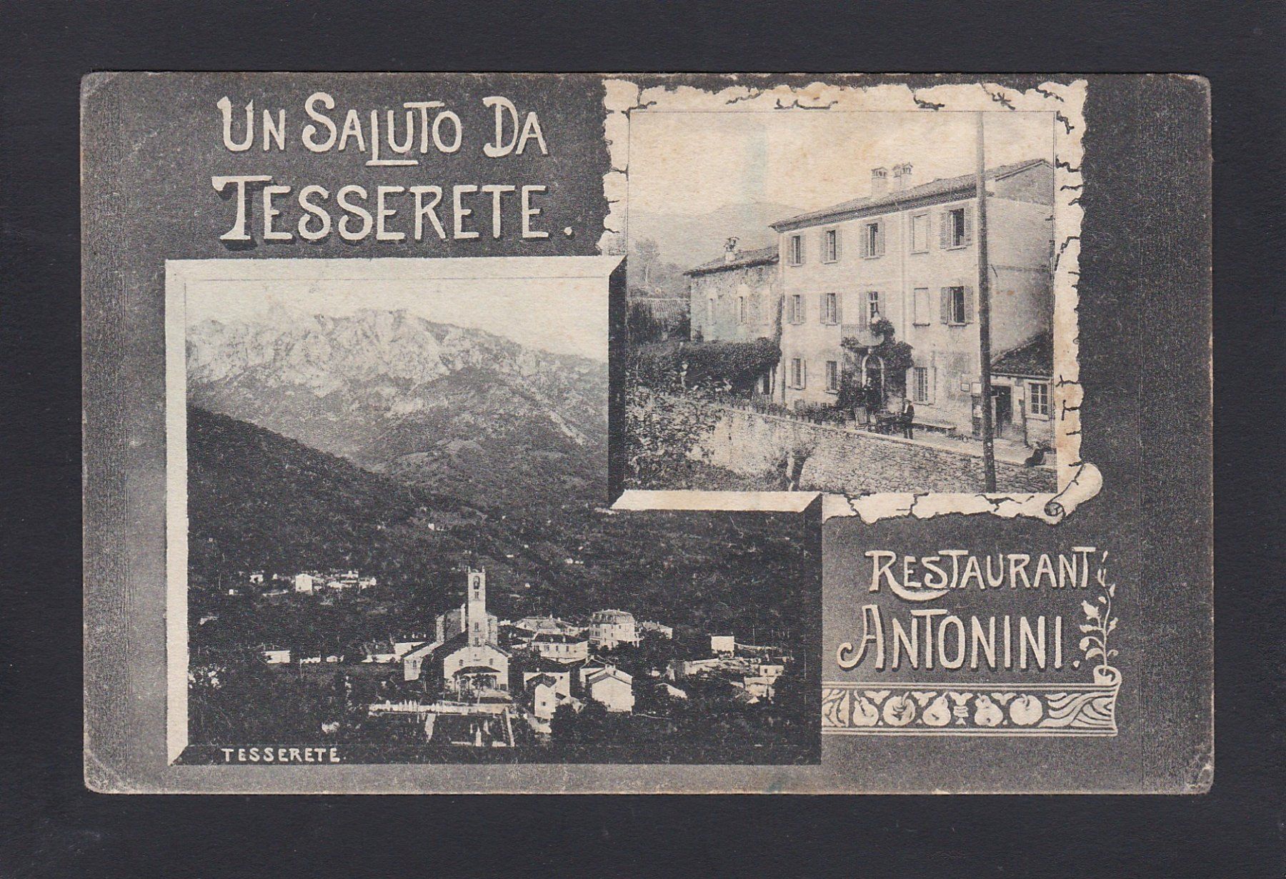 Cartoline postali: TESSERETE - Restaurant Antonini, um 1910 – Usato da Reiden venduto da cinfis