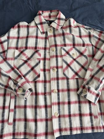 Zara Hemdjacke kariert rot weiss Grösse S neuwertig