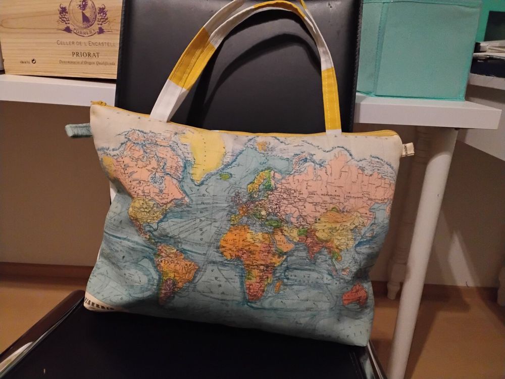TRBSXRT Stofftasche Für Damen – Großes Fassungsvermögen, Gestreift, Mit Tragegriff & Schultergurt