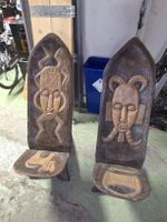 2 Echte Afrikanische Klappstühle geschnitzt Massiv 