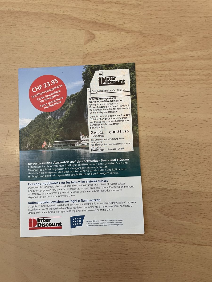 Billets: Tageskarte Schifffahrt  – Neuf avec emballage d'origine à Brislach par IzZzleR
