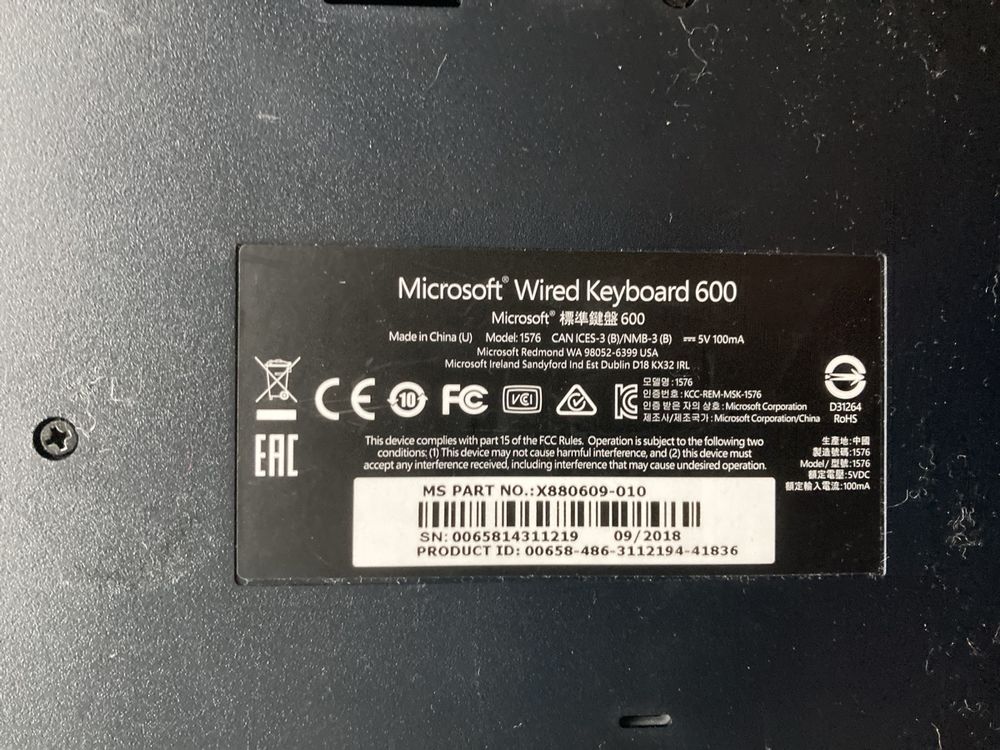 Microsoft Wired Keyboard 600 (Gebraucht) in Dallenwil für CHF 2 – mit ...