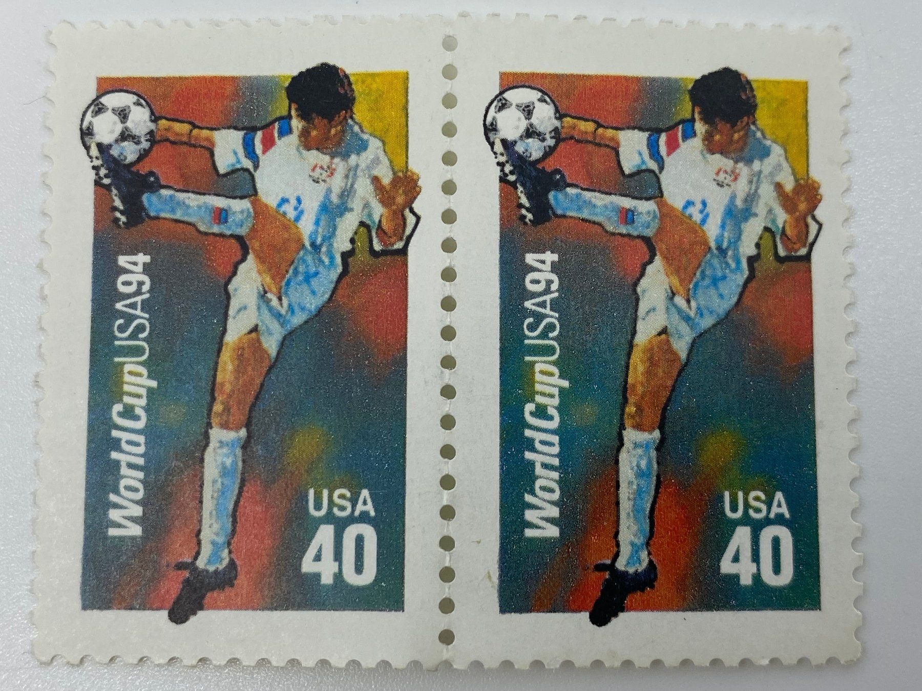 Tutti i francobolli: 2x 1994 40c World Cup Soccer: Trapping Maneuver – Nuovo (secondo la descrizione) da Langwiesen venduto da Restposten-24 2